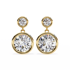 Pendientes de Diamantes Cultivados en Laboratorio con Corte Brillante Redondo Clásico para Mujer en Oro de 18K - Product Image 2