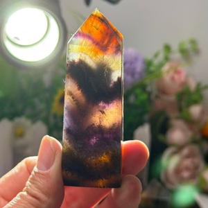 Cristal <span class=keywords><strong>de</strong></span> fluorite rutilée rare <span class=keywords><strong>de</strong></span> haute qualité, pointe transparente, dalle <span class=keywords><strong>de</strong></span> fluorite, <span class=keywords><strong>tour</strong></span> avec rutile doré, générateur d'énergie Reiki - Product Image 1