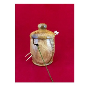 Bol de fil de bois de qualité supérieure design élégant forme de pot couvert organisateur de stockage de fil de bois brun poussiéreux utiliser du bois personnalisé - Product Image 1