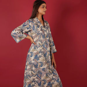 ชุดแม็กซี่เดรสยาวสำหรับผู้หญิงทำด้วยมือชุดเดรสแม็กซี่พิมพ์ลายหรูหรามีสไตล์ไม่ซ้ำใครชุดเดรสแม็กซี่ผ้าฝ้ายยาวคลุมสำหรับฤดูร้อน - Product Image 1