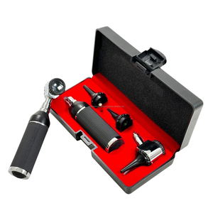 Kit de Otoscopio Manual LED ENT de 3.5V con Juego de Especulums y Bombilla, Estuche Rígido Negro, Herramienta de Examen Médico Profesional para Uso en Clínicas y UCI - Product Image 1