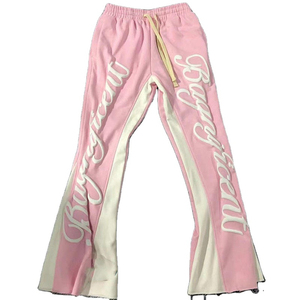 Pantalon évasé ample unisexe 100% coton éponge tissu extérieur Baggy pantalon de survêtement évasé pour hommes vente en gros personnalisée - Product Image 2