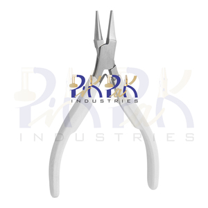 Alicates de punta plana de 120mm, manijas de plástico blanco liso, manualidades de precisión, herramientas de fabricación de joyas para prensar, circlip de pesca - Product Image 3