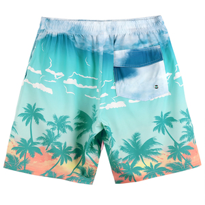 กางเกงว่ายน้ำขาสั้นสำหรับผู้ชายพิมพ์ลายต้นปาล์มแห้งเร็วพิมพ์ซับลิเมชันดีไซน์แฟชั่นออกแบบได้ตามต้องการ - Product Image 2