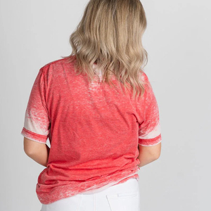 Camiseta lavada con ácido con estampado de logotipo personalizado para mujer, Jersey duradero de algodón peinado transpirable, ropa de calle ecológica de verano - Product Image 5