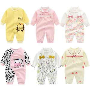 Jumpsuit katun bayi, jumpsuit musim semi musim gugur, katun kartun, pakaian bayi baru lahir, pakaian bayi laki-laki 9-12 bulan musim dingin