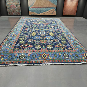 Hand-Knotted Wool Area Rug Premium Multi Color Abstract Design High-End Woven <b>Carpet</b> with Cotton Backing for Home & Living Space - Product Image 1