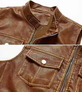 เสื้อกั๊กหนังสำหรับผู้ชาย, เสื้อแจ็กเก็ตหนังสำหรับแข่งรถมอเตอร์ไซค์ - Product Image 4