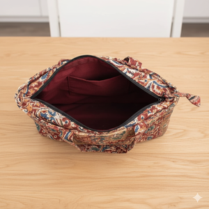 Bolso de Mano de Algodón Acolchado Hecho a Mano, Diseño de Patchwork, Cremallera, Ecológico, Ligero, Duradero, Elegante, Viaje de Compras para Mujer - Product Image 3