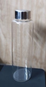 Bouteille en verre borosilicate transparente de 1000 ml avec bouchon à vis en acier inoxydable - Product Image 3