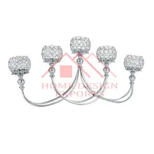 2025 bras bougie candélabre avec globe de cristal votif pour la maison hôtels et restaurants nouveau Design cristal 5 bras bougeoir - Product Image 1