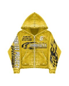 Sudadera con capucha de algodón de gran tamaño de alta calidad, ropa de calle, parche bordado personalizado, cremallera, sudaderas con capucha de gran tamaño para hombre, sudadera con diamantes de imitación - Product Image 1