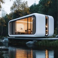 Maison préfabriquée moderne de luxe, type Apple Cabin, module modulaire, mini-maison pour bureau extérieur, camping, hôtel et villa