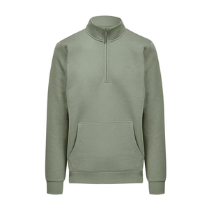 2025 nuevo diseño de sudadera de algodón 100% para hombre, jersey de Sherpa de lana con media cremallera de Color sólido personalizado, servicio OEM de invierno - Product Image 6