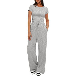 Nardon Apparel Women's autumn and winter <b>sweatshirt</b> suit solid color casual fashion sports trousers plus <b>fleece</b> <b>sweatshirt</b> suit - Product Image 3