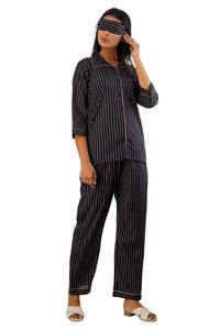 Traje de noche de algodón para mujer Conjunto de pijama estampado Vestido Ropa de dormir Monos y monos - Product Image 3