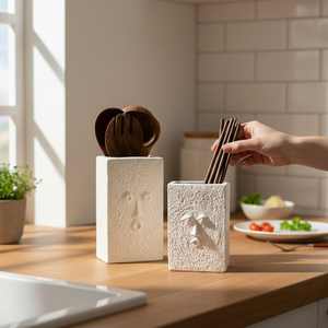 Porte-ustensiles en céramique de haute qualité, écologique, couleur personnalisée, pour la cuisine, rangement de cuillères, spatules, pot |   Lave-vaisselle sécurisé pour comptoir - Product Image 6