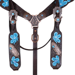 Juego de tachuelas de cabeza y cuello de pecho de cuero occidental más vendido, juego de tachuelas de cabeza de cuero mecanizado a mano listo para enviar - Product Image 2