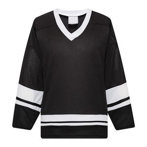 เสื้อเจอร์ซี่ทีมฮ็อกกี้น้ำแข็งระบายอากาศได้ดีเป็นมิตรกับสิ่งแวดล้อมทนทานสีขาวและสีดำ - Product Image 6