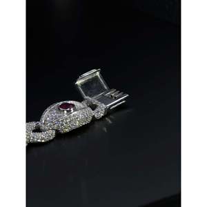 SHREYA DIAM Luxury 925 Sterling Silver Rose Gold Plated Hip Hop Jewelry VVS1 Moissanite Iced Link <b>Bracelet</b> <b>Ruby</b> 16mm Wide Unisex - Product Image 4