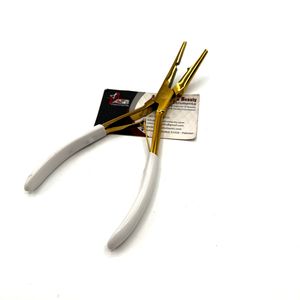 Nez incurvé 7 pouces Pince à micro-perles Outil d'extension de cheveux multifonctionnel en acier inoxydable avec impression de logo personnalisé OEM - Product Image 5