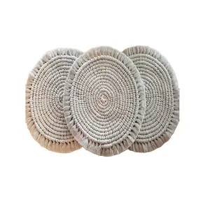 Kitchen Accessory Cheap Price Round Macrame Decorative Table Placemat And For Dinning Table Pads & Mat Export From India