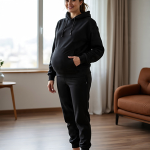 Survêtement de maternité surdimensionné pour femmes, survêtement de grossesse, jogging lourd, 100% coton, survêtements de maternité pour femmes - Product Image 4