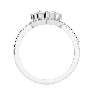 แหวนเพชรทรงลูกแพร์เพาะเลี้ยงในห้องปฏิบัติการ ทองชมพู ดีไซน์น่ารัก โดดเด่นไม่ซ้ำใคร สำหรับผู้หญิง ฉลองวันครบรอบ - Product Image 4