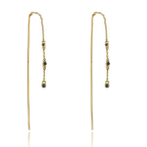 Pendientes chapados en oro hechos a mano, pendientes de gota de piedras preciosas CZ de Plata de Ley 925 para mujer, joyería de regalo de boda - Product Image 4