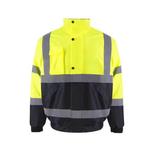 Chaqueta de invierno de seguridad reflectante de alta visibilidad para hombre al por mayor ropa de trabajo 2 en 1 polar ropa de trabajo de alta visibilidad chaqueta impermeable 2025 - Product Image 1