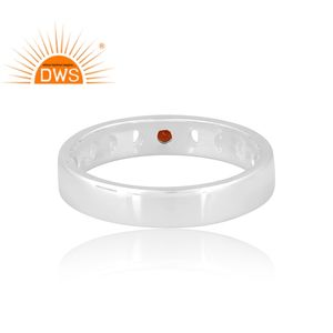 Anillo de Plata de Ley Fina Hecho a Mano en India con Piedra Preciosa de Granate Natural, Fabricante de Joyería Personalizada - Product Image 2