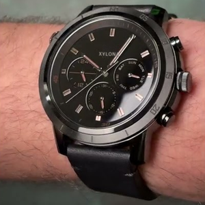Montre chronographe à quartz multifonctionnelle en cuir et acier inoxydable et nylon pour hommes - Product Image 6