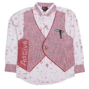 Chemise décontractée à manches longues pour garçons - Rose - Product Image 1