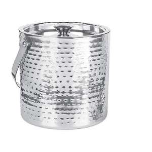 Double Wall Made Metal Ice Bucket With Gold Finished & Tong Soft <b>Drinks</b> Cooled Storage Basket Indoor Parties Ice Cube Cane - Product Image 2