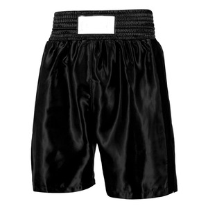 Top Selling <b>High</b> Quality Black Polyester Material <b>Knee</b> Length Boxing Shorts for Sale Custom Made Men Boxing Shorts - Product Image 1