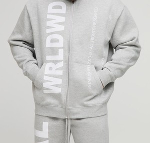 2025 mode coton surdimensionné fermeture éclair YKK survêtements unisexe sérigraphie pantalons de survêtement et fermeture éclair à capuche ensembles Streetwear - Product Image 6