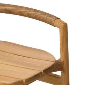 Chaise de bar moderne minimaliste en bois massif avec siège en cuir tressé pour bar à domicile et espaces commerciaux - Product Image 6