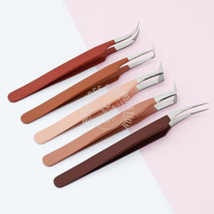 High Quality Fiber Tip Eyelash Extension Tweezer 90 degree Color Options X Tip Boot Volume <b>Tool</b> for Lash Styling and Fans - Product Image 1