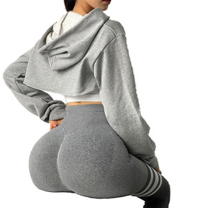 Qualité pure prix abordable tendance style nouveau arrivé marque privée bon fabricant Crop Top sweat à capuche - Product Image 3