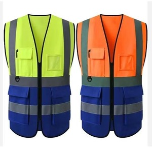Chaleco DE SEGURIDAD reflectante de poliéster 100% con reflectores de alta visibilidad y bolsillos Chaquetas de trabajo para una seguridad mejorada - Product Image 3