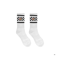 Chaussettes décontractées antidérapantes à motif damier, chaussettes amusantes en coton pour bébé, lot de 4 paires en boîte cadeau, vente en gros, emballage personnalisé, usine de chaussettes