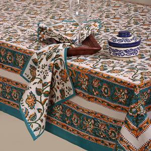 Wholesale Hand Block Print Multi Colour Floral <b>Table</b> Cover for Banquets Hotel Bohemian Style Embroidered Cotton <b>Table</b> <b>Cloth</b> - Product Image 2