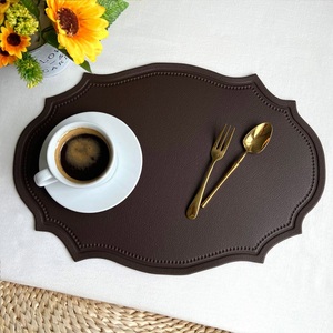 Manteles individuales de cuero, tapete de cuero lavable impermeable suave para mesa de cena, artículo decorativo al mejor precio - Product Image 5
