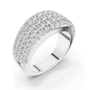 Bague éternité pavée de diamants de laboratoire de 2,28 carats au total pour femme, clarté VVS-VS EF, or 18 carats, 14 carats, 10 carats et argent 925, rose - Product Image 4