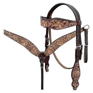 Chất lượng cao ngựa <span class=keywords><strong>headstall</strong></span> vú cổ áo đặt tack da <span class=keywords><strong>headstall</strong></span> & vú cổ áo đặt ở mức giá bán buôn - Product Image 1