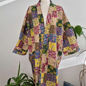 Stylish Modern Wearing 100% Natural Custom Printing Design <b>Kantha</b> Kimono <b>Jacket</b> Robe Soft Long Coats Dresses at Wholesale Price - Product Image 1
