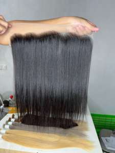 CDYHAIRVN Perruque sur mesure HD transparente pour cheveux humains vietnamiens naturels lisses non-Remy, avec raie latérale ou centrale libre - Product Image 3