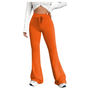 Women's Cotton Active Wear Solid Color Fleece Flares Track <b>Pants</b> Sweatpants Fleece Jogger <b>Pants</b> with Pockets for Winter Season - Product Image 2