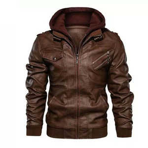 Leather Jacket with Hood Relaxed Fit Soft Touch Custom Logo Choice for Streetwear Everyday Use Travel and Casual Layering - Product Image 3