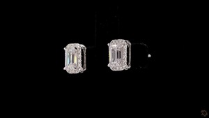 Boucles d'oreilles en diamant cultivé en laboratoire taille émeraude 2.37 ct or blanc 14 carats VVS EF clarté bijoux fins pour femmes Design de luxe élégant - Product Image 4